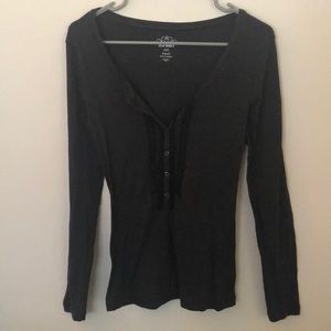 Old Navy dark grey ruffle long sleeve
